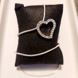 Swarovski Crystals Open Heart Pendant Necklace NWOT